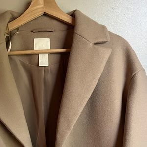 NEW H&M Women’s Neutral Coat, Below the Knee, Small